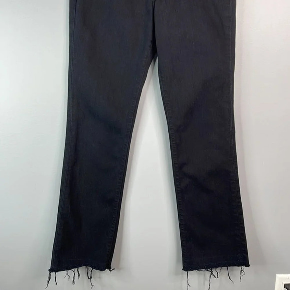 LUCKY BRAND The Rider Jeans Black Denim Mid Rise Straight Leg Frayed Hem 4/27 - Picture 4 of 15